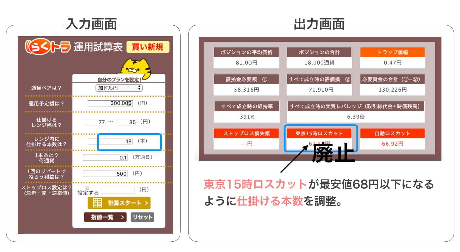 らくトラ運用試算表