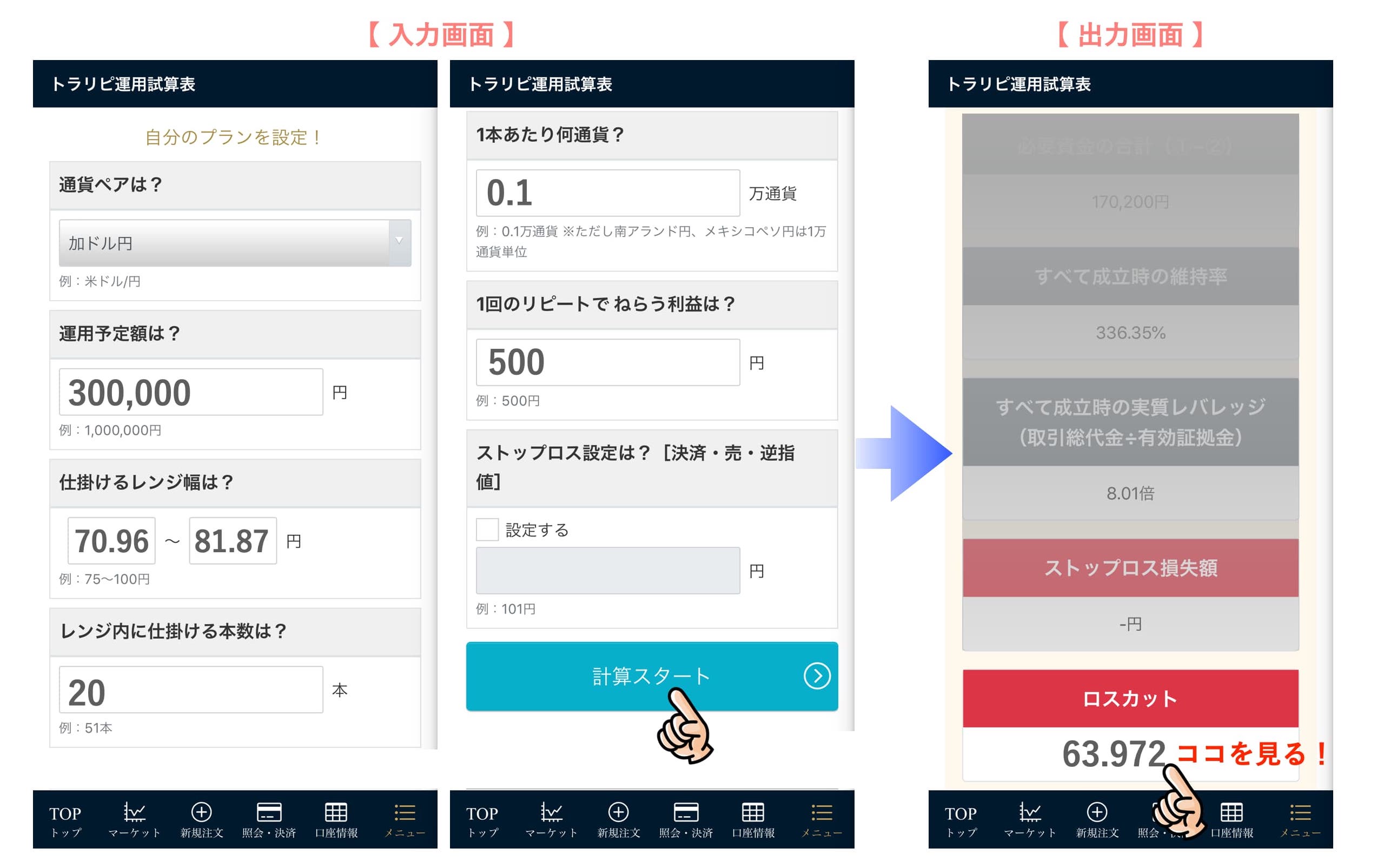 トラリピ運用試算表