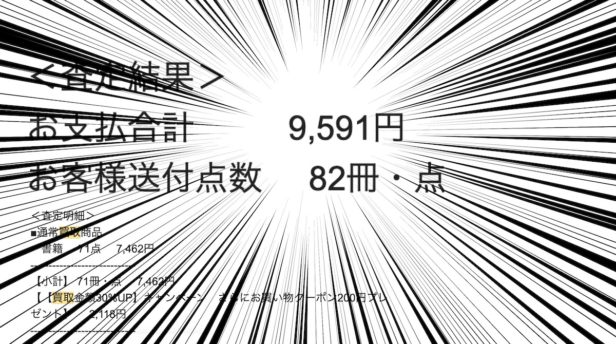 宅配買取ネットオフの査定結果